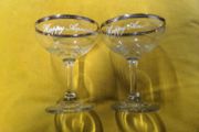 RARE FIND - VTG 1973 Treasure Master Happy Anniversary  - Happy Couple Champagne Toast glasses