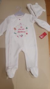 'My Very First Christmas' Onesie and Matching Hat Age 0-3 months
