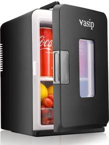 Mini Fridge 15 Liter/21 Cans, Small Drink Fridge Portable for Bedroom or Car (AC/DC), Thermoelectric Refrigerator for Skincare Beauty, Cooler & Warmer with ECO Quiet Mode (FREE POSTAGE)
