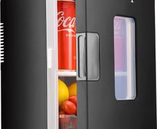 Mini Fridge 15 Liter/21 Cans, Small Drink Fridge Portable for Bedroom or Car (AC/DC), Thermoelectric Refrigerator for Skincare Beauty, Cooler & Warmer with ECO Quiet Mode (FREE POSTAGE)