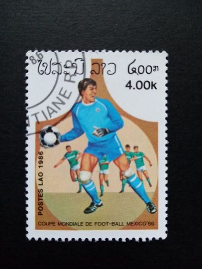Laos 1986 World Cup (Mexico) vintage stamps set issue