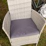 Grey Ratan Table and Chairs for patio Image 3