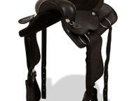 main image for ad Western Saddle, Headstall&amp;Breast Collar Real Leather 17" Black