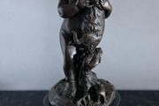 Paul Schmidt-Felling (1835-1920) Boy With Hare - Bronze, Marble, Signed