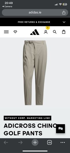 Adidas golf chinos (XS) Brand New
