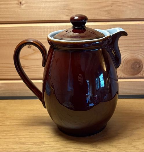 Vintage Denby Homestead Brown Coffee Pot Lidded Jug 2.5 Pint