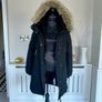 Black Hooded Long Winter Coat from Zara. Size Small UK 8 / EU 36 Image 5