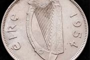 [#413] - Ireland 1954 | Irish 2s | Irish Florin | Salmon | KM.15a | High Grade