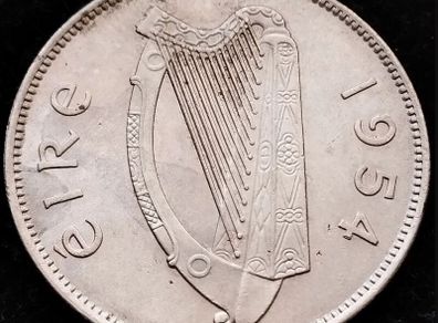 [#413] - Ireland 1954 | Irish 2s | Irish Florin | Salmon | KM.15a | High Grade