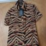 Pretty Little  Thing Camel Tiger Short Sleeved Midi Shirt Dress. S.10.  B.N.W.T Image 2