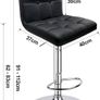 NEW SALE | Bar Stools (2/Set) Adjustable Bar Chairs Breakfast Dining Stools for Kitchen Island Counter PU Leather Double Stitching Square Back with decoration Image 5
