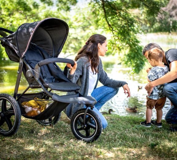 Hauck Runner Olive - Black -Robust Tricycle Buggy with Pneumatic Wheels