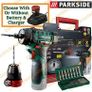 Parkside X12V Cordless Tacker Nailer Stapler And Accessories Set. Parkside X12V Cordless Drill Driver. 2AH 2.5AH 5AH X12V Performance Batteries 2.4A 6A X12V Fast Chargers. Image 8