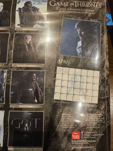 Game of Trones 2020 Official Calendar Sealed