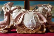 Circa 1897-1906 Collector's Piece Antique Ernst Wahliss Depose EW Turn Wien Large Porcelain Centerpiece Vase / Jardiniere Made In Austria