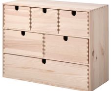 Mini chest of drawers, pine, 42x18x32 cm