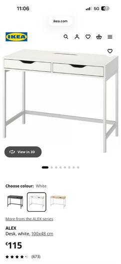white IKEA alex desk