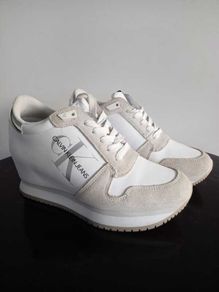 Calvin Klein Leather Platform Slip-On Shoes UK 3.5
