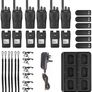 Talkies Long Range 2 Way Radio pofung  License Free Walkie Talkie for Adults Rechargeable with 6 Way Charger Earpieces VOX Flashlight for Warehouse Security Church (Black 6 Pack) Image 6