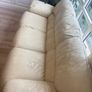 Three seater leather sofa Cream Image 4