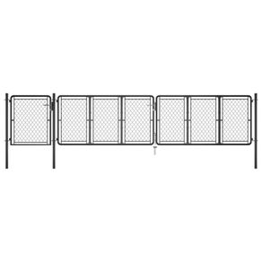 Garden Gate Steel 100x495 cm Anthracite