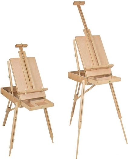 Wooden Easel & Painting Storage Box with Drawer, Shoulder Strap, Palette,Indoor Outdoor Field Folding Portable Easel, Box Easel Sketchbox for Painting, Sketching, Display (FREE POSTAGE)