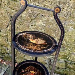 Antique laquered chinoiserie cakestand