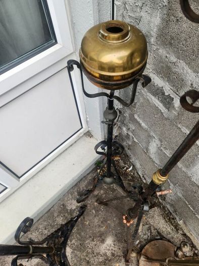 Victorian telescopic oil lamps
