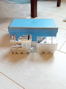 New Bridge silverware Silver Train Money Box Tooth & Curl