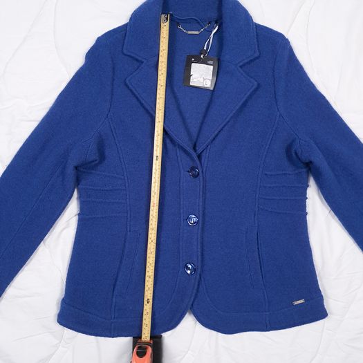 Your Sixth Sense Royal Blue Wool Knit Tailored Jacket Blazer Size L/XL
