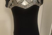 River Island long line black detailed top size UK14 EU42 Postage included