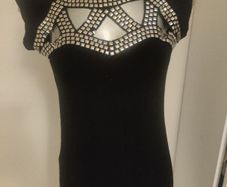 River Island long line black detailed top size UK14 EU42 Postage included