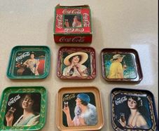 Coca Cola 6 Metal Liberty Coasters