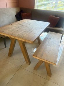 dining table and bench