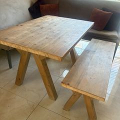 dining table and bench