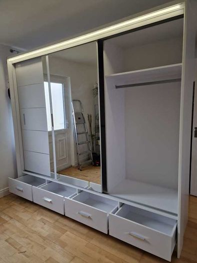 Sliding Doors Wardrobe S 253cm LED - White