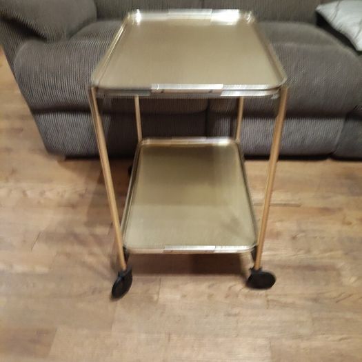 Vintage 2-Tier Woodmat Trolley