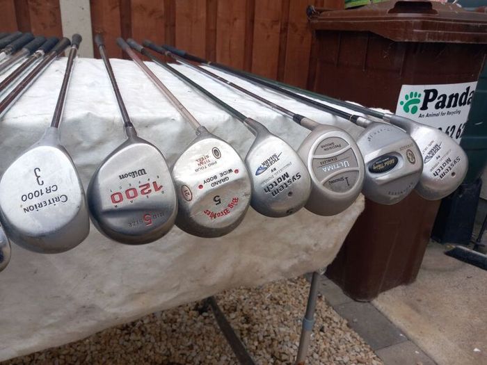 A Selection Of Golf Clubs.  All Left Handed Clubs