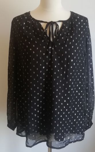 Pep & Co Ladies Top Blouse New With Tags Black & Silver Size 10