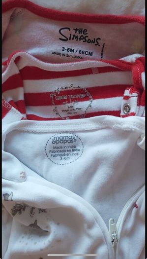 Mamas and Papas, Leigh Tucker Willow and Simpsons Festive Babygrow 3 to 6 Months