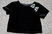 Girls black velvet velour top 5-7 yo dunnes stores