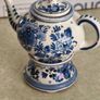 DELFT Small Teapot & Warmer Stand Zenith A 1749 760A Blue Floral RARE Vtg Image 2