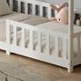Children's Bed 90 x 200 cm Floor Bed with Fall Protection and Slatted Frame for Children Children's Beds for Girls and Boys Solid Pine Wood in White Image 8