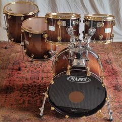 Mapex Orion Series 10 12 14 16 20 drum set kit maple burl Coffee Burst 24k gold Hardware