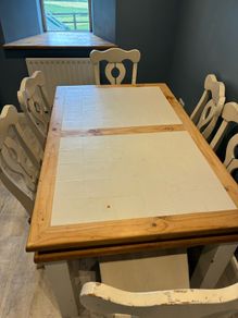 Solid dining table and 6 chairs