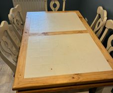 Solid dining table and 6 chairs