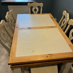 Solid dining table and 6 chairs
