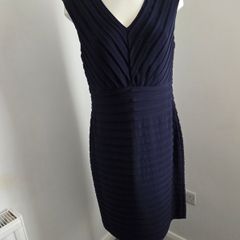 Like new. Precis Petite size 16 fully lined navy tiered v-neck dress.