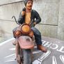 Large Vintage Handcrafted Harley-Davidson Motorcycle Image 5