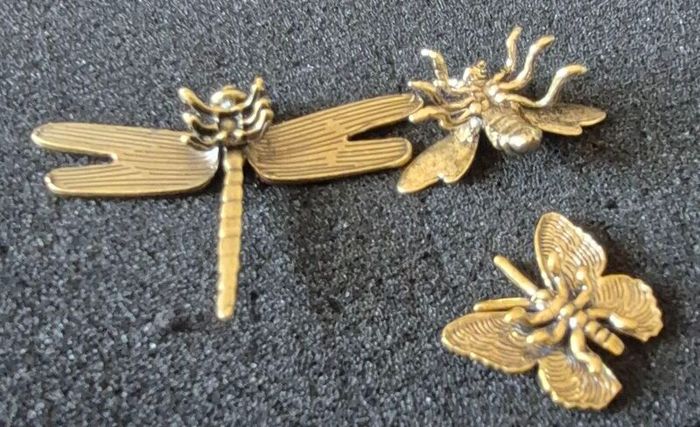 3 brass Animals,. Solid brass.